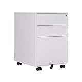 OFITURIA ® Archivador Metálico Blanco con Cerradura para Oficina, Cajonera con...
